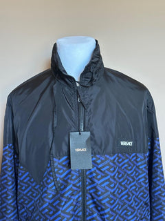 Versace Men's Blouson Jacket Windbreaker Blue/Black 42 US (52) 1010101 NWT $925