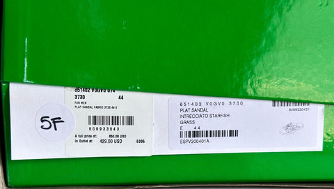 Bottega Veneta Intrecciato Starfish Green Sandals 11 US (44) 651402 NWT $850