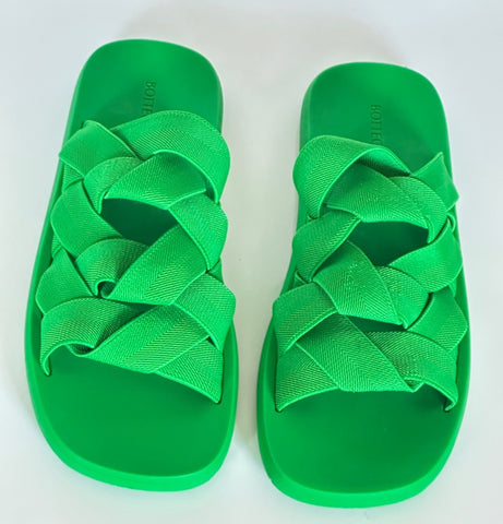 Bottega Veneta Intrecciato Starfish Green Sandals 9 US (42) 651402 NWT $850