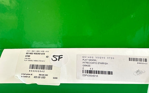 Bottega Veneta Intrecciato Starfish Green Sandals 10 US (43) 651402 NWT $850