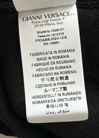 Versace Barocco All Over Print Knit Stretch Black Dress 42 Euro 1008137 NWT