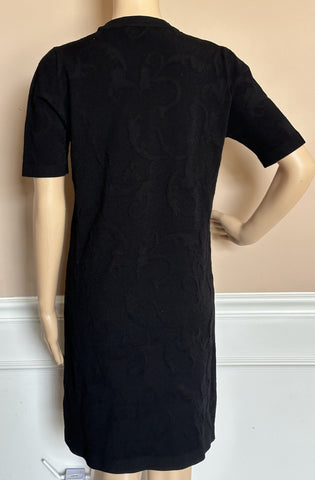 Versace Barocco All Over Print Knit Stretch Black Dress 42 Euro 1008137 NWT