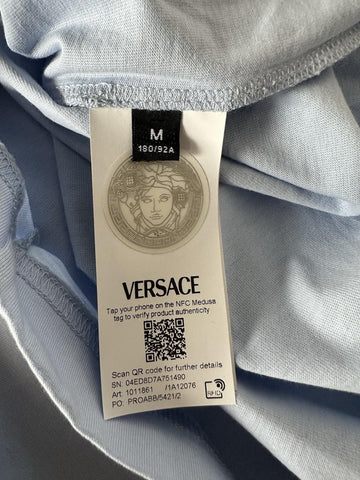 Versace Medusa Print Light Blue Cotton Jersey T-Shirt M 1011861 NWT $550