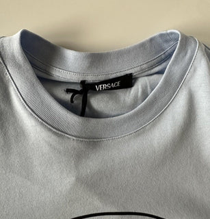 Versace Medusa Print Light Blue Cotton Jersey T-Shirt M 1011861 NWT $550