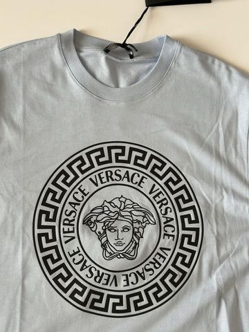 Versace Medusa Print Light Blue Cotton Jersey T-Shirt M 1011861 NWT $550