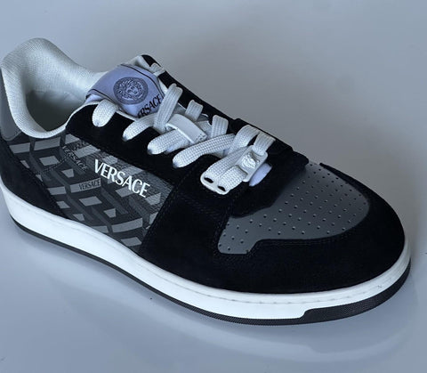 Versace Greca Men’s Leather Black/Charcoal Sneakers 9 US (42) 1013377 IT NIB