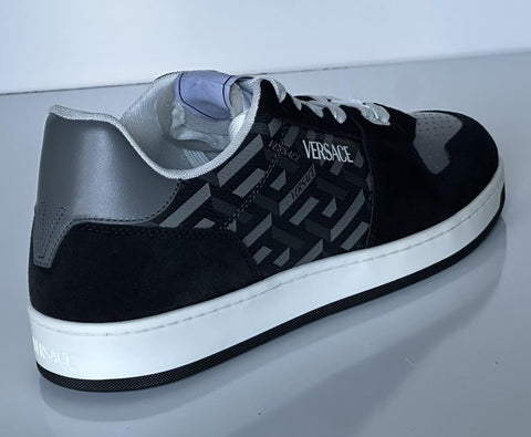 Versace Greca Men’s Leather Black/Charcoal Sneakers 9 US (42) 1013377 IT NIB