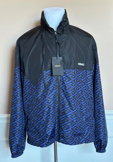 Versace Men's Blouson Jacket Windbreaker Blue/Black 46 US (56) 1010101 NWT $925