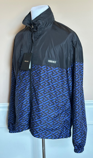 Versace Men's Blouson Jacket Windbreaker Blue/Black 46 US (56) 1010101 NWT $925