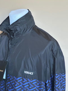 Versace Men's Blouson Jacket Windbreaker Blue/Black 46 US (56) 1010101 NWT $925