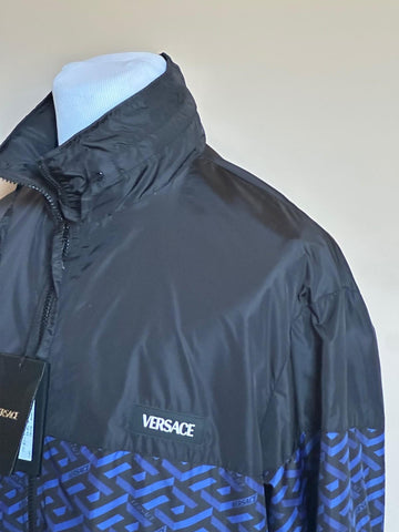 Versace Men's Blouson Jacket Windbreaker Blue/Black 46 US (56) 1010101 NWT $925