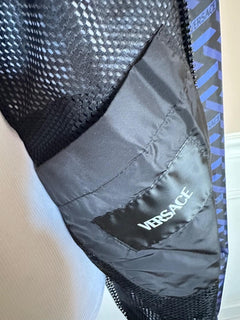 Versace Men's Blouson Jacket Windbreaker Blue/Black 50 US (60) 1010101 NWT $925