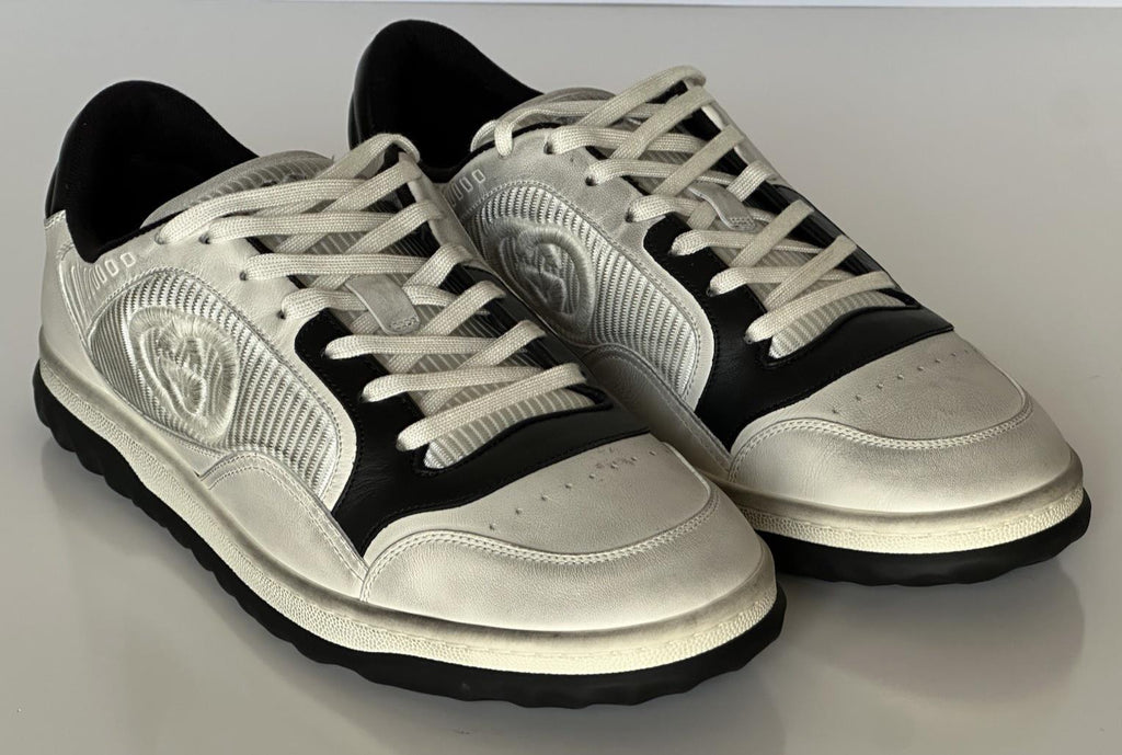 Gucci Dali Soft White/Black Leather Sneakers 12.5 US (Gucci 12) Italy 741656 NIB