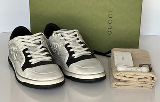 Gucci Dali Soft White/Black Leather Sneakers 12.5 US (Gucci 12) Italy 741656 NIB