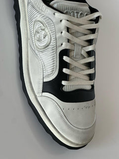 Gucci Dali Soft White/Black Leather Sneakers 12.5 US (Gucci 12) Italy 741656 NIB