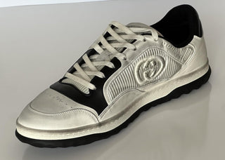 Gucci Dali Soft White/Black Leather Sneakers 12.5 US (Gucci 12) Italy 741656 NIB