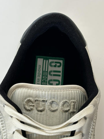 Gucci Dali Soft White/Black Leather Sneakers 12.5 US (Gucci 12) Italy 741656 NIB