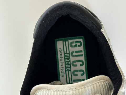 Gucci Dali Soft White/Black Leather Sneakers 12.5 US (Gucci 12) Italy 741656 NIB