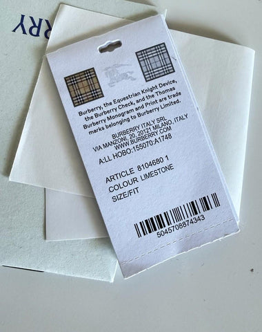 Burberry Hobo Leather Shoulder Bag Check Strap Limestone 81046801 IT NWT $1650