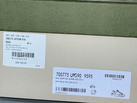 Gucci Women’s GG Dali Soft Sneakers Oat/Multicolor 11.5 US/41.5 Euro 700775 NIB