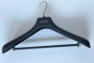 VERSACE Gray Plastic Suit/Jacket/Pants Hanger with Gold Hardware 17.6x7.5