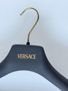 VERSACE Gray Plastic Suit/Jacket/Pants Hanger with Gold Hardware 17.6x7.5