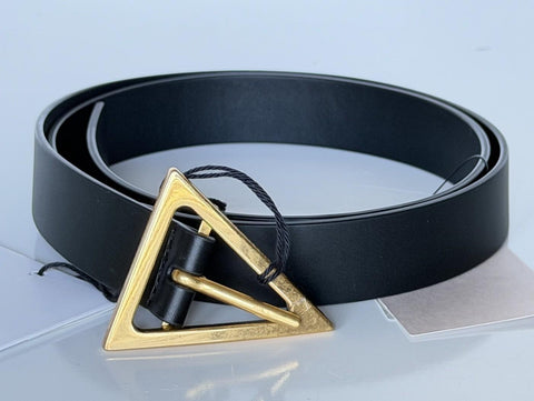 Bottega Veneta Triangle Calf Leather Black Belt 34/85 609275 ItalyNWT $450