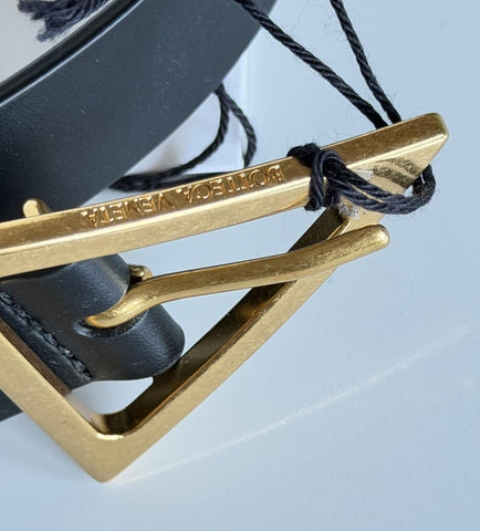 Bottega Veneta Triangle Calf Leather Black Belt 34/85 609275 ItalyNWT $450