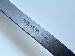 Bottega Veneta Triangle Calf Leather Black Belt 38/95 609275 Italy NWT $450