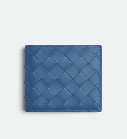 Bottega Veneta Intrecciato Leather Surf/Travertine Bi-fold Wallet 605721 IT NWT