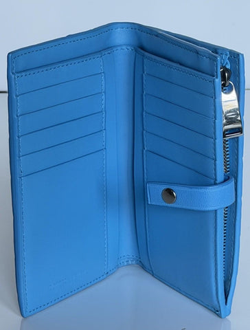 Bottega Veneta Nappa Leather Intrecciato Blue Wallet 609070 IT NWT $850