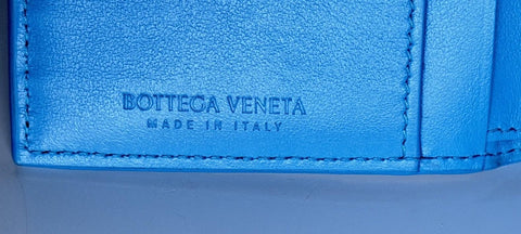 Bottega Veneta Nappa Leather Intrecciato Blue Wallet 609070 IT NWT $850
