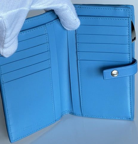 Bottega Veneta Nappa Leather Intrecciato Blue Wallet 609070 IT NWT $850