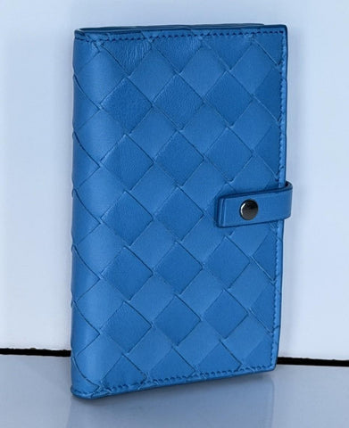 Bottega Veneta Nappa Leather Intrecciato Blue Wallet 609070 IT NWT $850