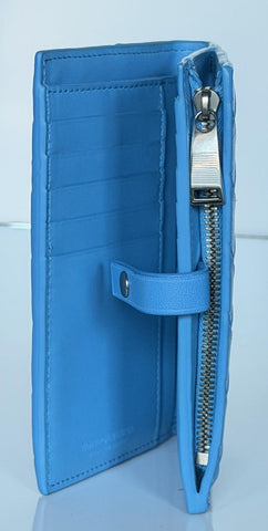 Bottega Veneta Nappa Leather Intrecciato Blue Wallet 609070 IT NWT $850