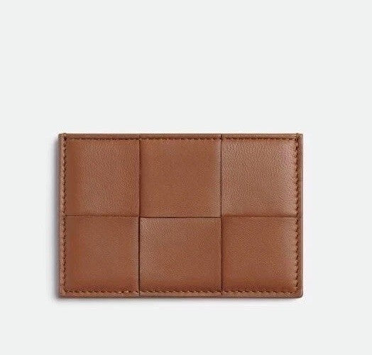 Bottega Veneta Men's Leather Card Case Cognac/Space 748052 Italy NWT $450