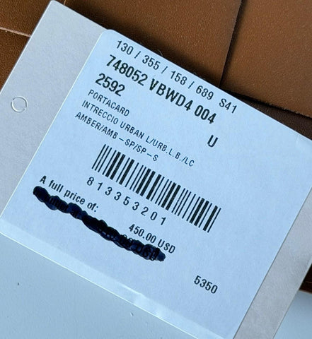 Bottega Veneta Men's Leather Card Case Cognac/Space 748052 Italy NWT $450