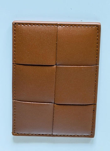 Bottega Veneta Men's Leather Card Case Cognac/Space 748052 Italy NWT $450