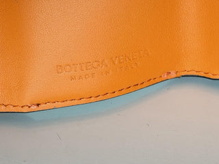 Bottega Veneta Tiny Tri-fold  Black/Papaya Wallet Leather 667036 NWT $690
