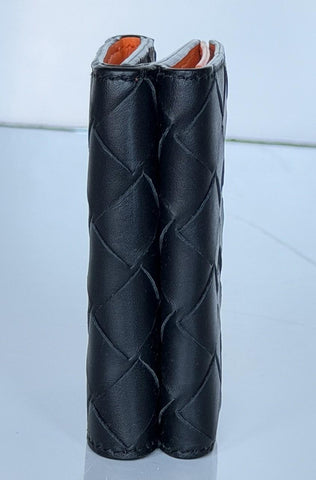 Bottega Veneta Tiny Tri-fold  Black/Papaya Wallet Leather 667036 NWT $690