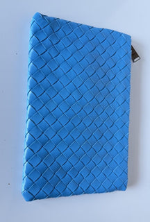 Bottega Venera Intrecciato Blue Leather Medium Pouch 608232 IT NWT $1450