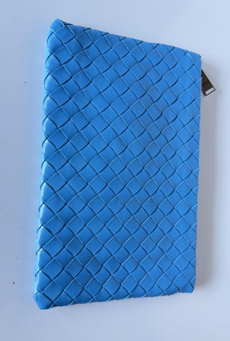 Bottega Venera Intrecciato Blue Leather Medium Pouch 608232 IT NWT $1450