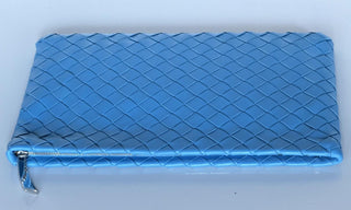 Bottega Venera Intrecciato Blue Leather Medium Pouch 608232 IT NWT $1450