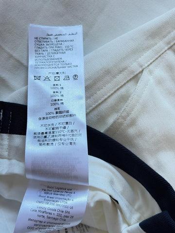 Gucci Double G Embroidery Men’s Short Pants White 34 US/50 Eu 746847 NWT $1250