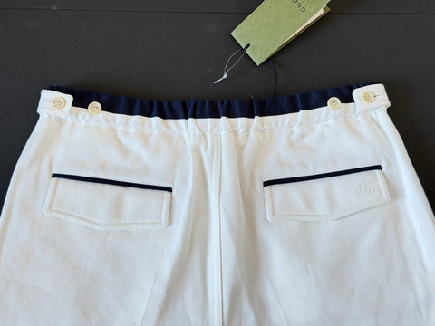 Gucci Double G Embroidery Men’s Short Pants White 32 US/48 Eu 746847 NWT $1250