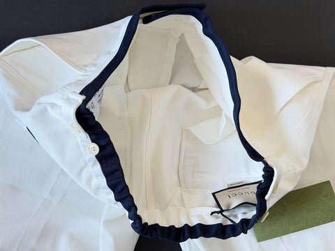 Gucci Double G Embroidery Men’s Short Pants White 32 US/48 Eu 746847 NWT $1250