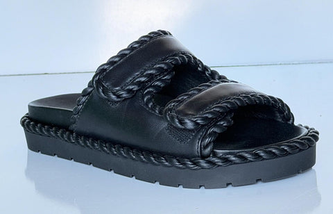 Bottega Veneta Soft Lambskin Leather Flat Sandals Black 7 US 787003 IT NIB $1100