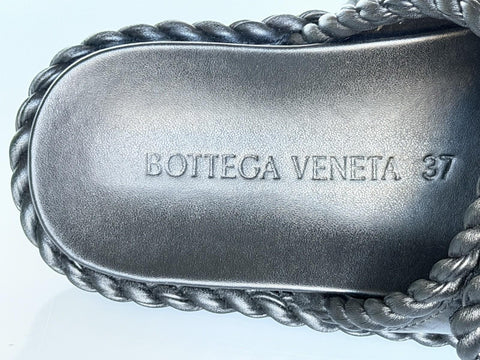 Bottega Veneta Soft Lambskin Leather Flat Sandals Black 10 US 787003 NIB $1100