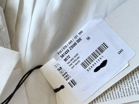 Gucci Soft White Tuxedo Dress Shirt 41/16 Italy 581433 Italy NWT