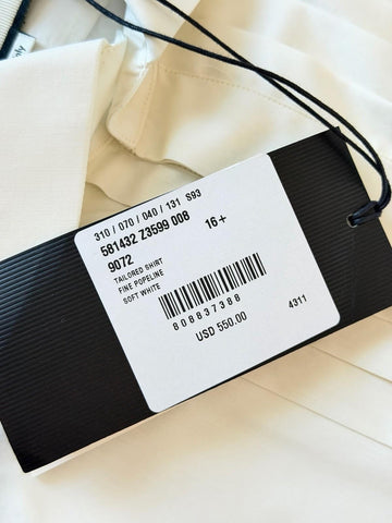 Gucci Soft White Tuxedo Dress Shirt 41/16 Italy 581433 Italy NWT